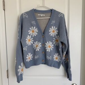 Celebrity Pink Blue Daisy Cardigan Sweater